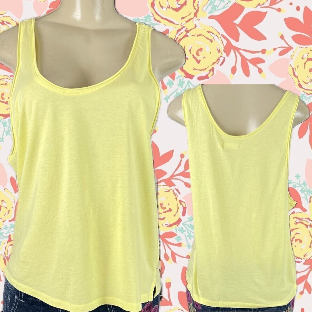 Ugg L Yellow Scoop Neckline Rolled Raw Edge Detail Lounge Coralynn Tank Tee